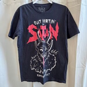 Blackcraft Cult Mens Quit Hatin On Satan Graphic T-Shirt Black Medium 19839